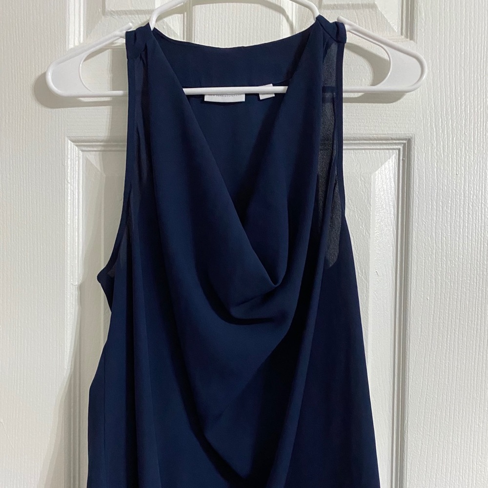 Blue office blouse
